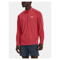 Under Armour Tričko UA STREAKER HALF ZIP-RED - Pánské