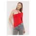 Tričko s dlouhým rukávem Tommy Jeans červená barva