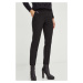 Kalhoty Twinset dámské, černá barva, jednoduché, high waist