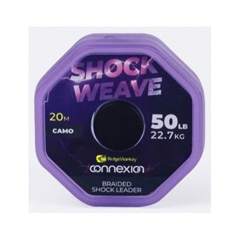 Ridgemonkey šňůra connexion shock weave braided shock leader 20 m 50 lb