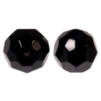 Zeck Skleněné korálky Faceted Glass Beads Black 10ks - 8mm