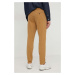 Kalhoty Tommy Hilfiger pánské, hnědá barva, přiléhavé, MW0MW33918