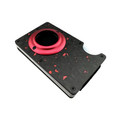 Daklos Carbon RFID karbonová mini pro AirTag s klipem červenočerná