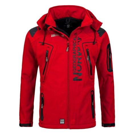 Luxusní značková pánská softshellová bunda GEOGRAPHICAL NORWAY s odepínatelnou kapucí. Barva: Če