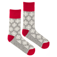 Vlněné ponožky Vlnáč Chumelice červená Fusakle