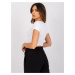 Bílý dámský crop top s krátkými rukávy -white Bílá