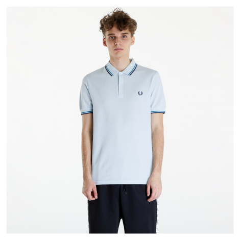 FRED PERRY Twin Tipped Fred Perry Shirt Light Ice/ Cyber Blue/ Midnight Blue