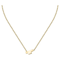 Trussardi Něžný pozlacený náhrdelník se zirkony T-Logo TJAXC10