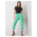 Zelené dámské kalhoty s opaskem