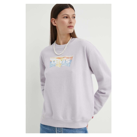 Mikina Levi's dámská, fialová barva, hladká, A8800 Levi´s