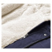 Tmavě modro-ecru teplá dámská zimní bunda (W629)