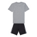 Adidas Essentials 3-Stripes Tee and Shorts Set Šedá