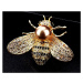 Camerazar Elegantní Brož ve tvaru Včelky s Perlou a Zirkony, Bižuterní Slitina, Zlatá Barva, 4x3