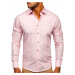 Růžová pánská elegantní košile s dlouhým rukávem Bolf 4705G