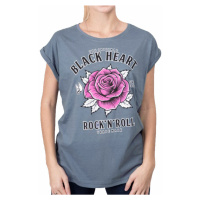 tričko dámské - ROCK N ROLL ROSE EXT - BLACK HEART - 8513