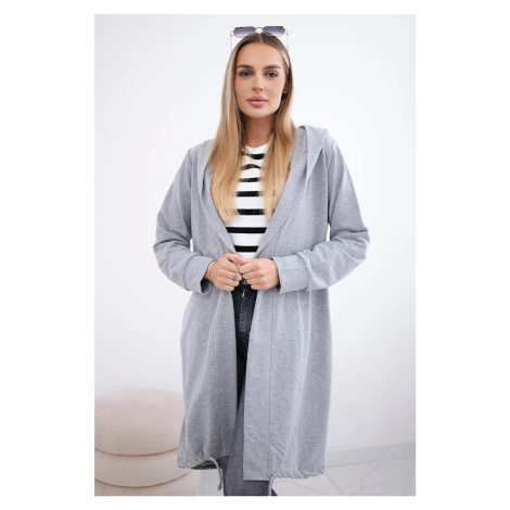 Kardigan s potiskem oversize šedé Kesi