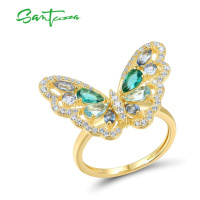 Stříbrný prsten barevný motýlek FanTurra