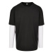 Oversized Shaped Double Layer LS Tee - black/white