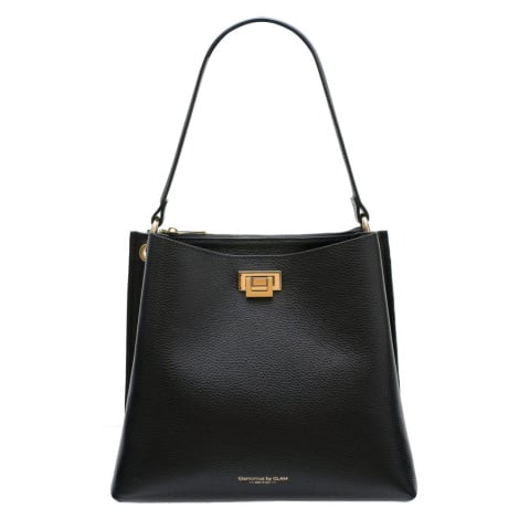 Dámská kožená kabelka se zlatými detaily - černá Glamorous