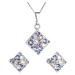 Sada šperků s krystaly Swarovski náušnice, řetízek a přívěsek fialový kosočtverec 39126.3 violet