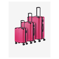 Sada tří cestovních kufrů v růžové barvě Travelite Cruise 4w S,M,L