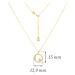 GEMMAX Jewelry Řetízkový zlatý náhrdelník s přívěskem a barevnými korálky délka 42+3 cm GLNCB-45