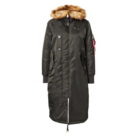 ALPHA INDUSTRIES Zimní parka tmavě zelená