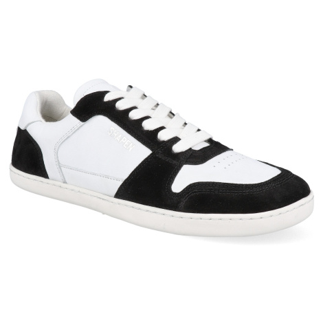 Barefoot tenisky Shapen - RE:Wind Black & White Leather černobílé