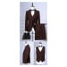 Klasický pánský oblek 3v1 casual business styl pruhovaný