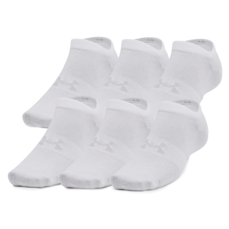 UNDER ARMOUR-UA Essential No Show 6 Pack-WHT Bílá