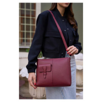 Madamra Women's Burgundy Adjustable Crossbody Bag