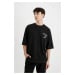 DEFACTO Loose Fit Crew Neck Back Printed Short Sleeve T-Shirt