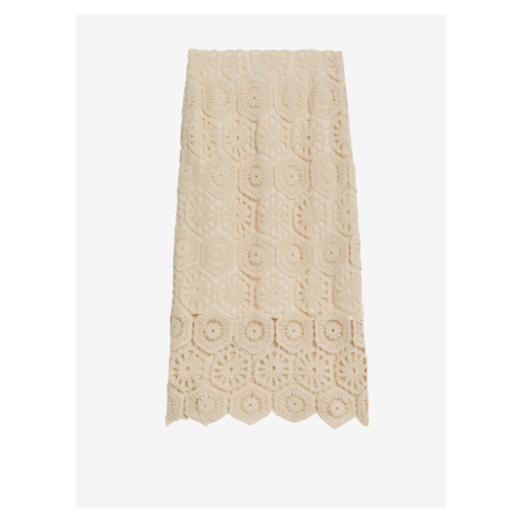 Béžová dámská pletená pouzdrová sukně Marks & Spencer