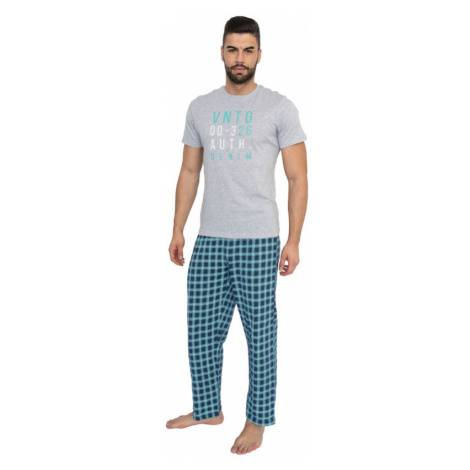 Pánské dlouhé pyžamo Molvy vícebarevné (AV-4311)