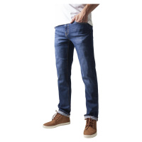 Strečové džínové kalhoty tmavě modré