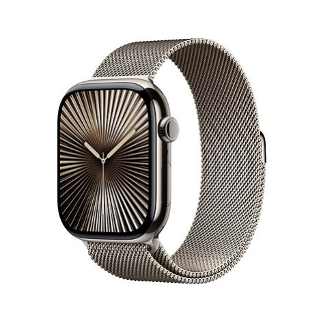 Apple Watch Series 10 46mm Cellular Přírodní titan s přírodním milánským tahem - M/L