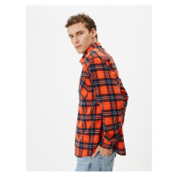 Koton Lumberjack Shirt Pocket Detailed Buttoned Classic Collar