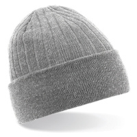 Beechfield Unisex pletená čepice B447 Heather Grey