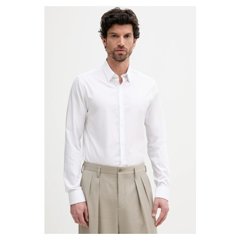 Košile Calvin Klein pánská, bílá barva, slim, s klasickým límcem, LV019EU030