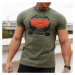 Pánské fitness tričko Iron Aesthetics Triumph, Vojenská zelená