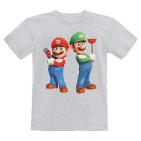 Super Mario Kids - Plumbing Bros. detské tricko šedá