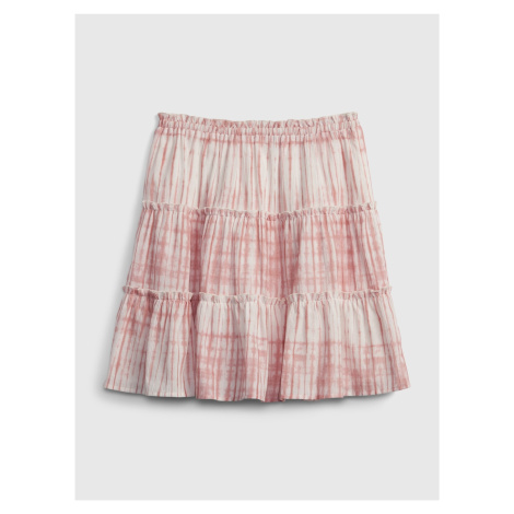 Růžová holčičí dětská sukně teen tiered skirt GAP