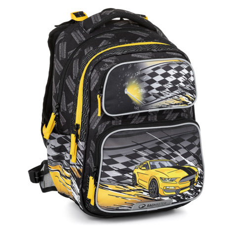 Bagmaster DOPI 23 C školní batoh - žluté auto žlutá 22 l 230223