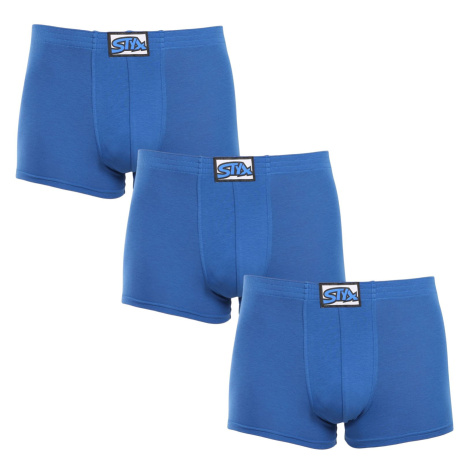 3PACK pánské boxerky Styx klasická guma modré (3Q1167)