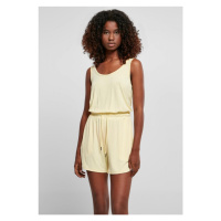 Ladies Short Sleeveless Modal Jumpsuit - softyellow