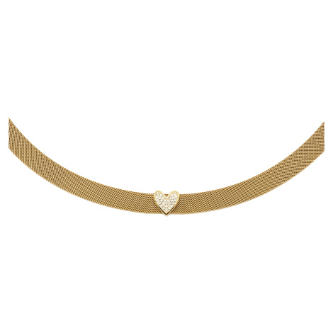 Liu Jo Stylový pozlacený náhrdelník Choker se srdíčkem Symbols LJ1867