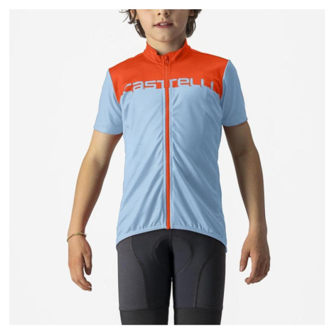 CASTELLI Cyklistický dres s krátkým rukávem - NEO PROLOGO - světle modrá/oranžová