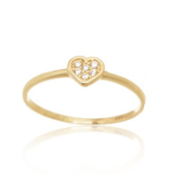 Dámský zlatý prsten se srdíčkem PR0637F + DÁREK ZDARMA