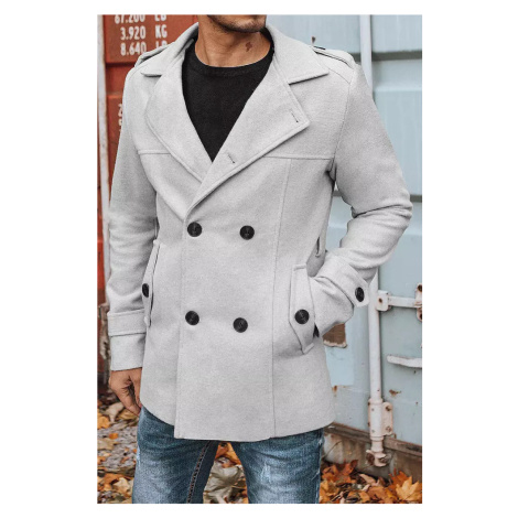Pánský dvouřadý kabát, světle šedý Dstreet CX0421z