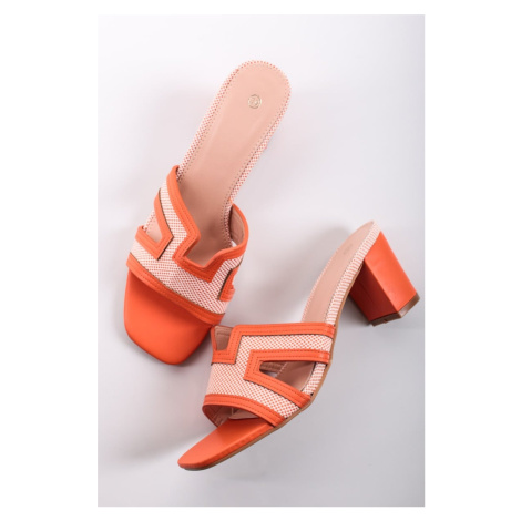 Oranžové pantofle na hrubém podpatku Erin Sergio Todzi